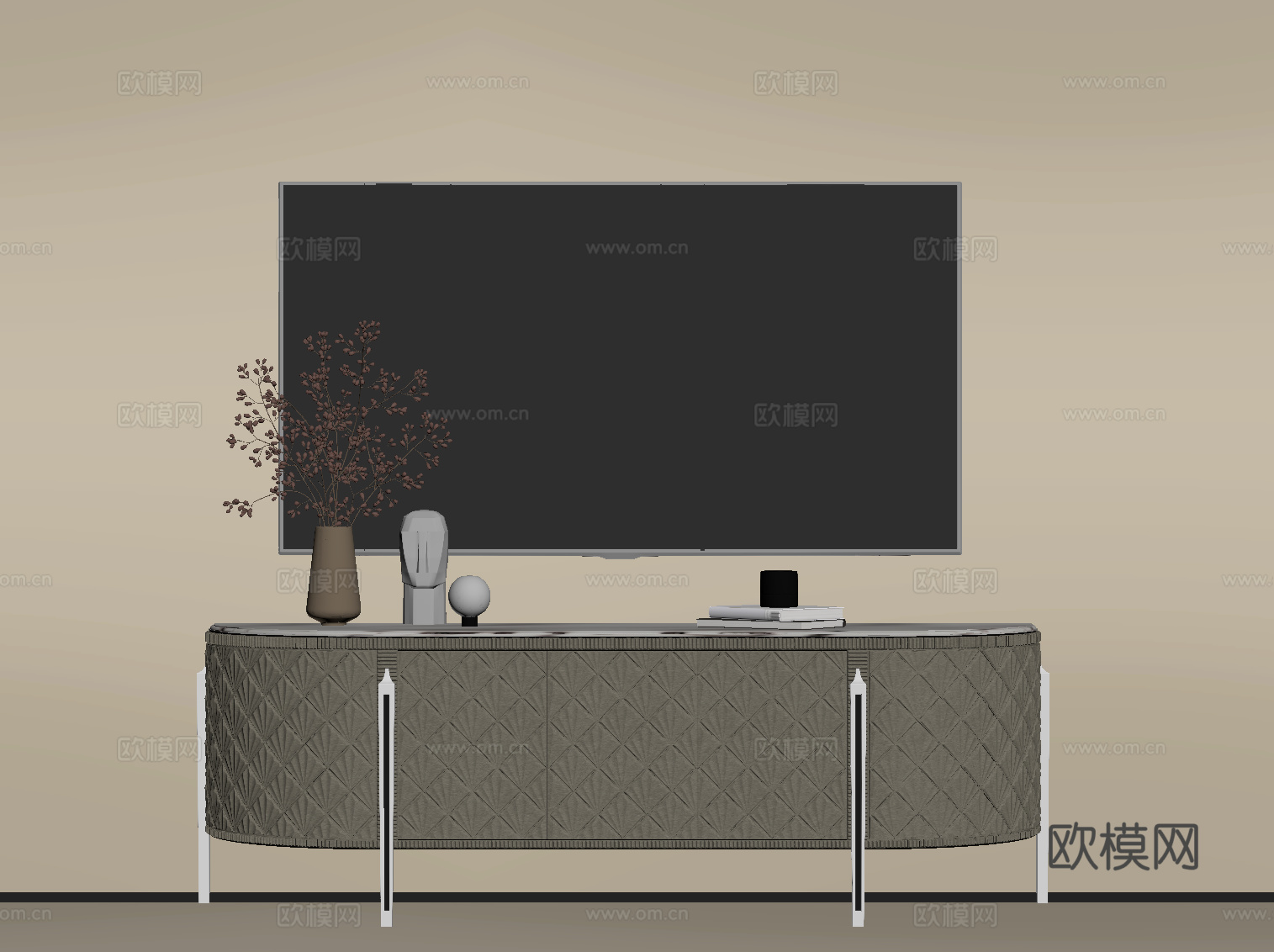 现代电视柜su模型