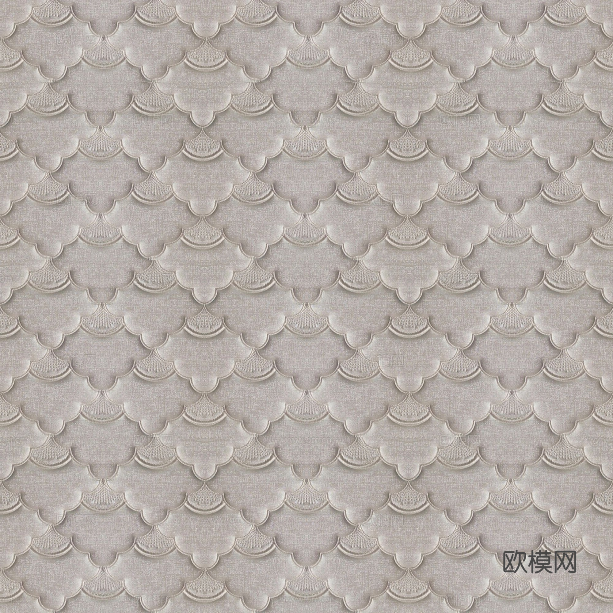 高清皮革软包_白色_复古花纹贴图