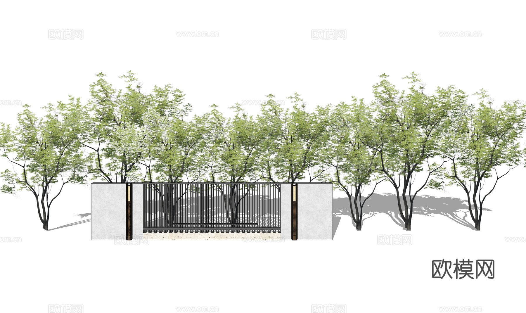 庭院灯 微景观 水景 屋顶花园 庭院门 水池su模型