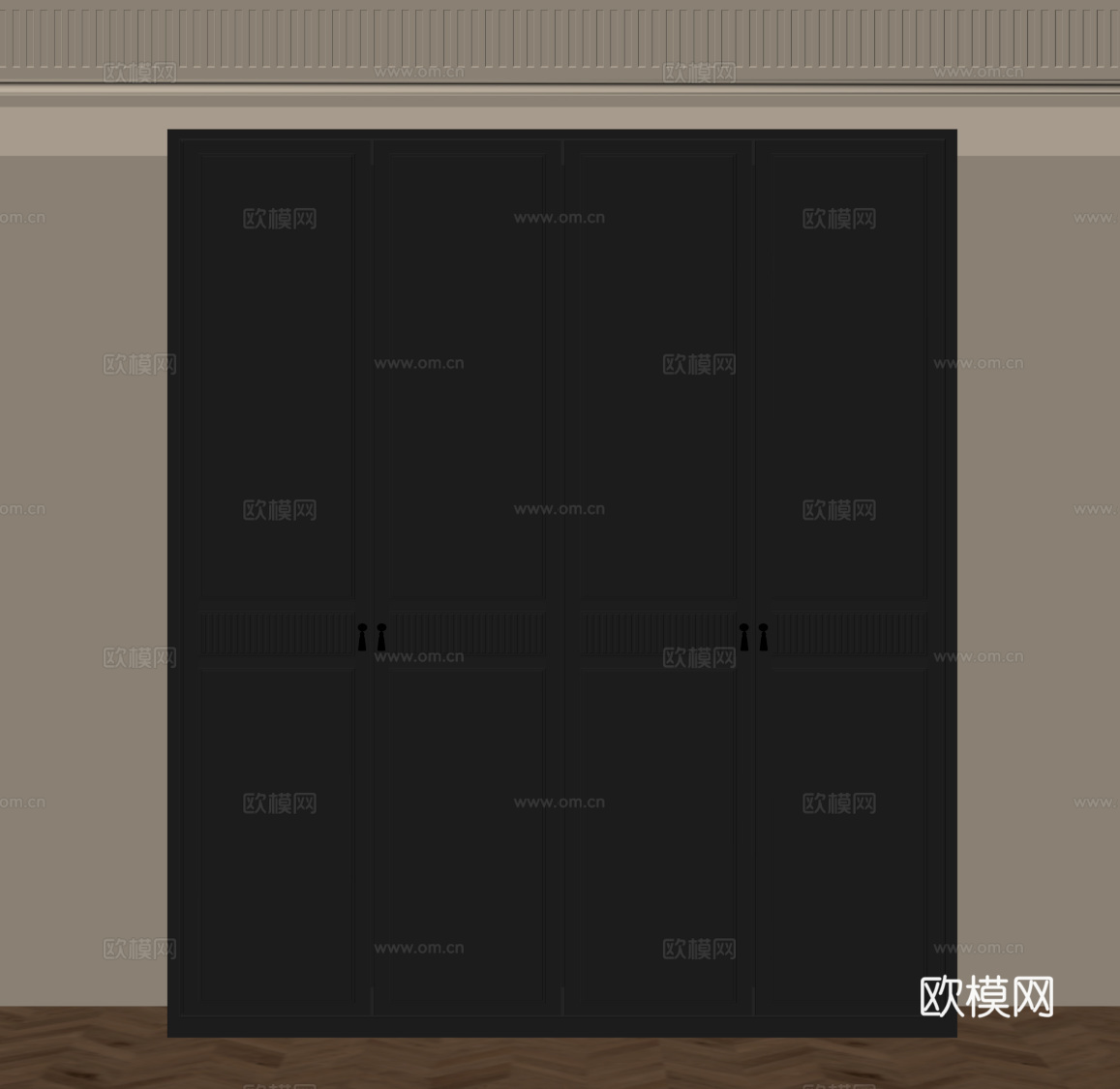 法式复古衣柜su模型