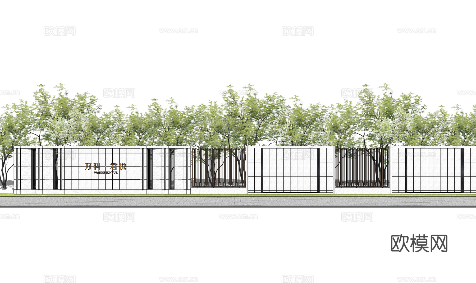 庭院灯 微景观 水景 屋顶花园 庭院门 水池su模型