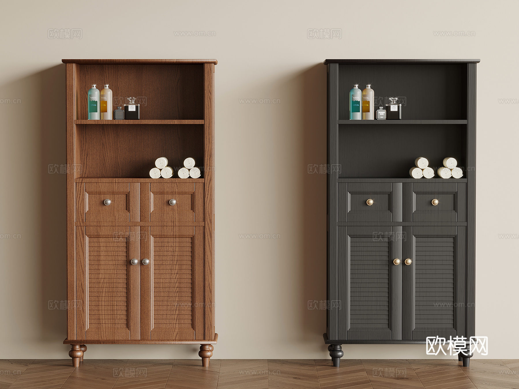 法式中古边柜 置物柜 储物柜su模型