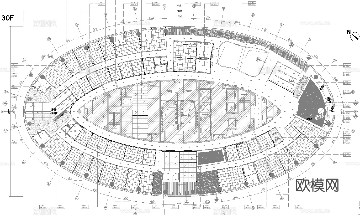 1200平办公室 最新全套施工图合集cad施工图