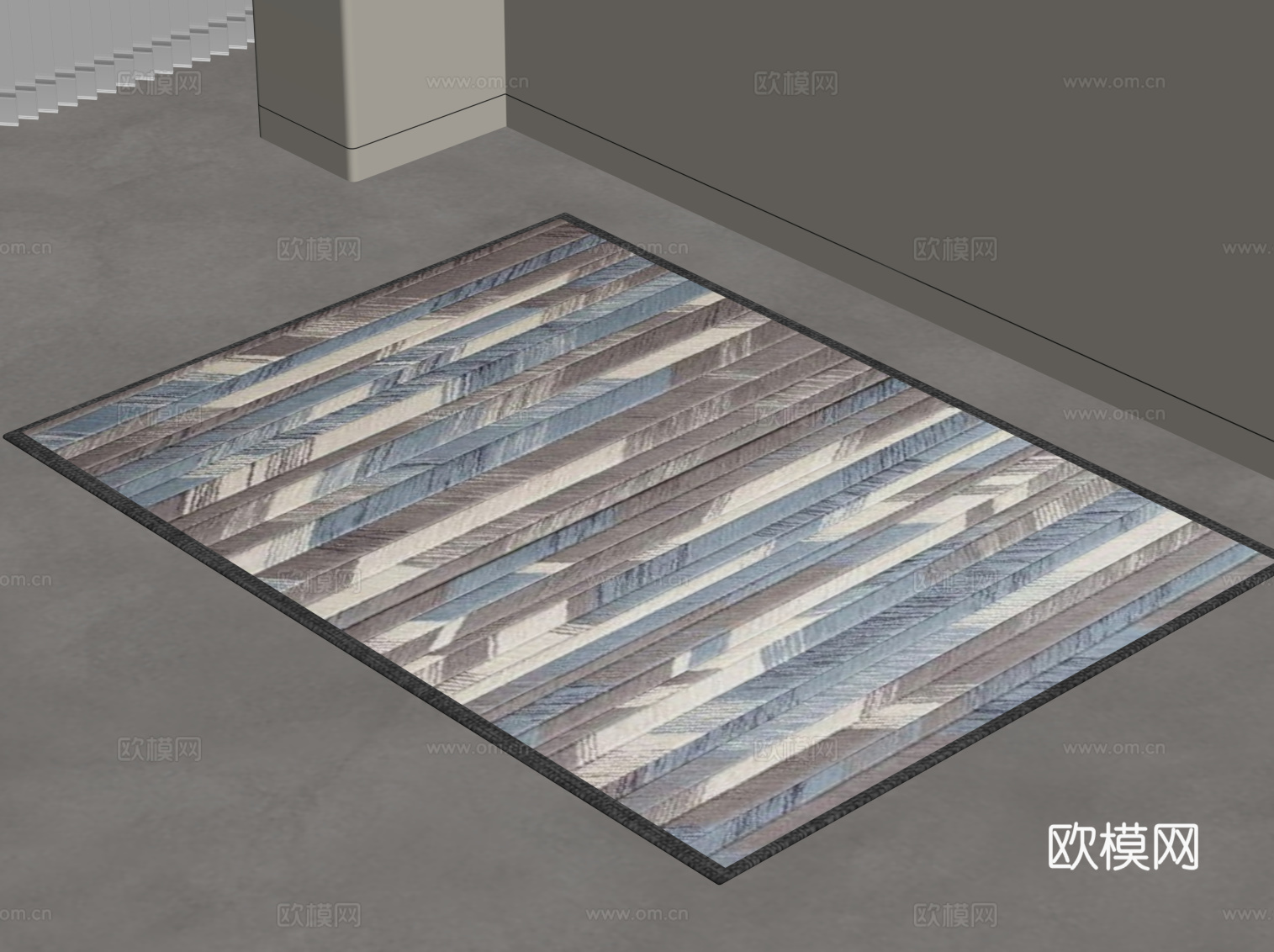 现代地毯 方形地毯su模型