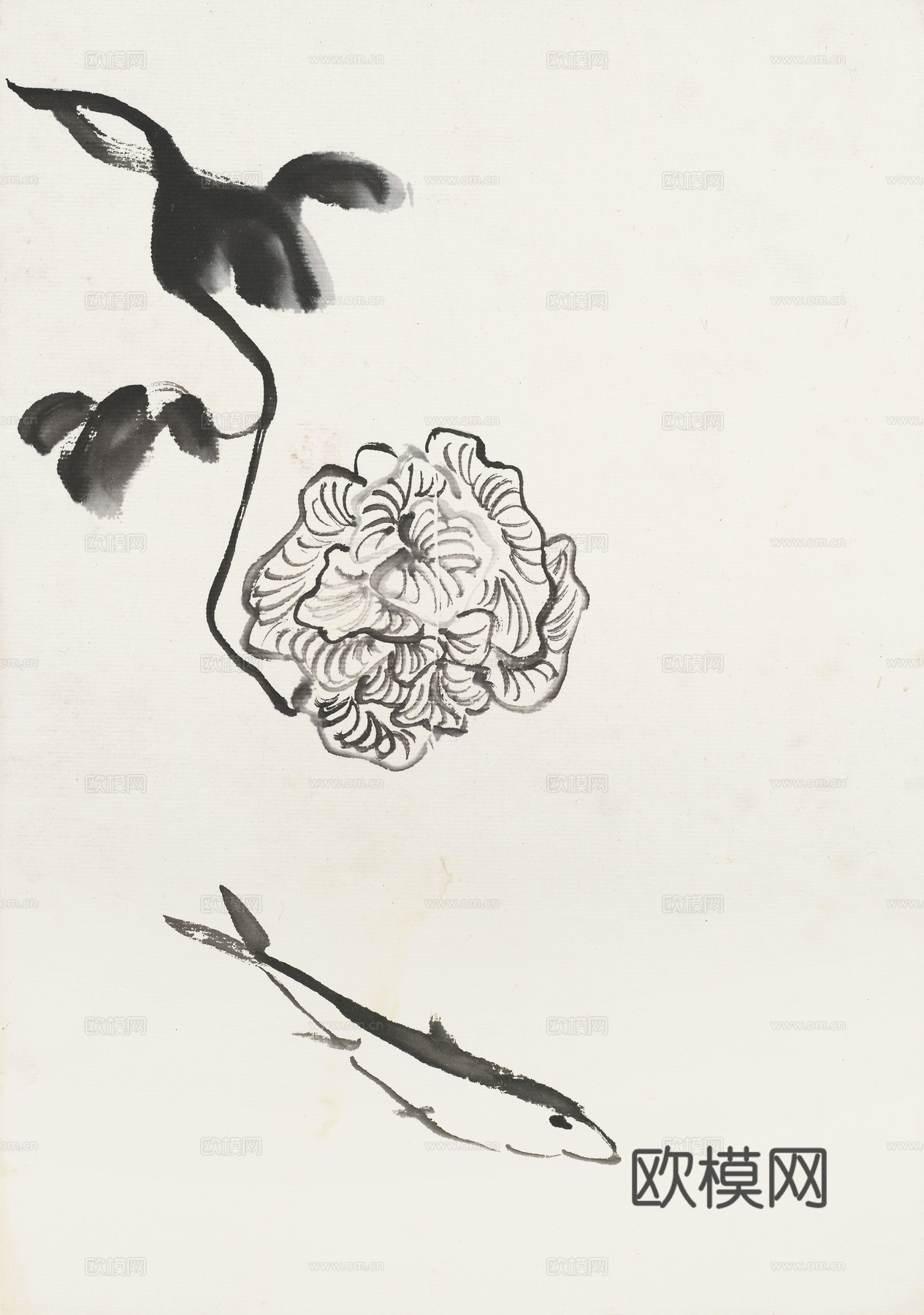 齐白石写意水墨画，近现代水墨画39 (2)