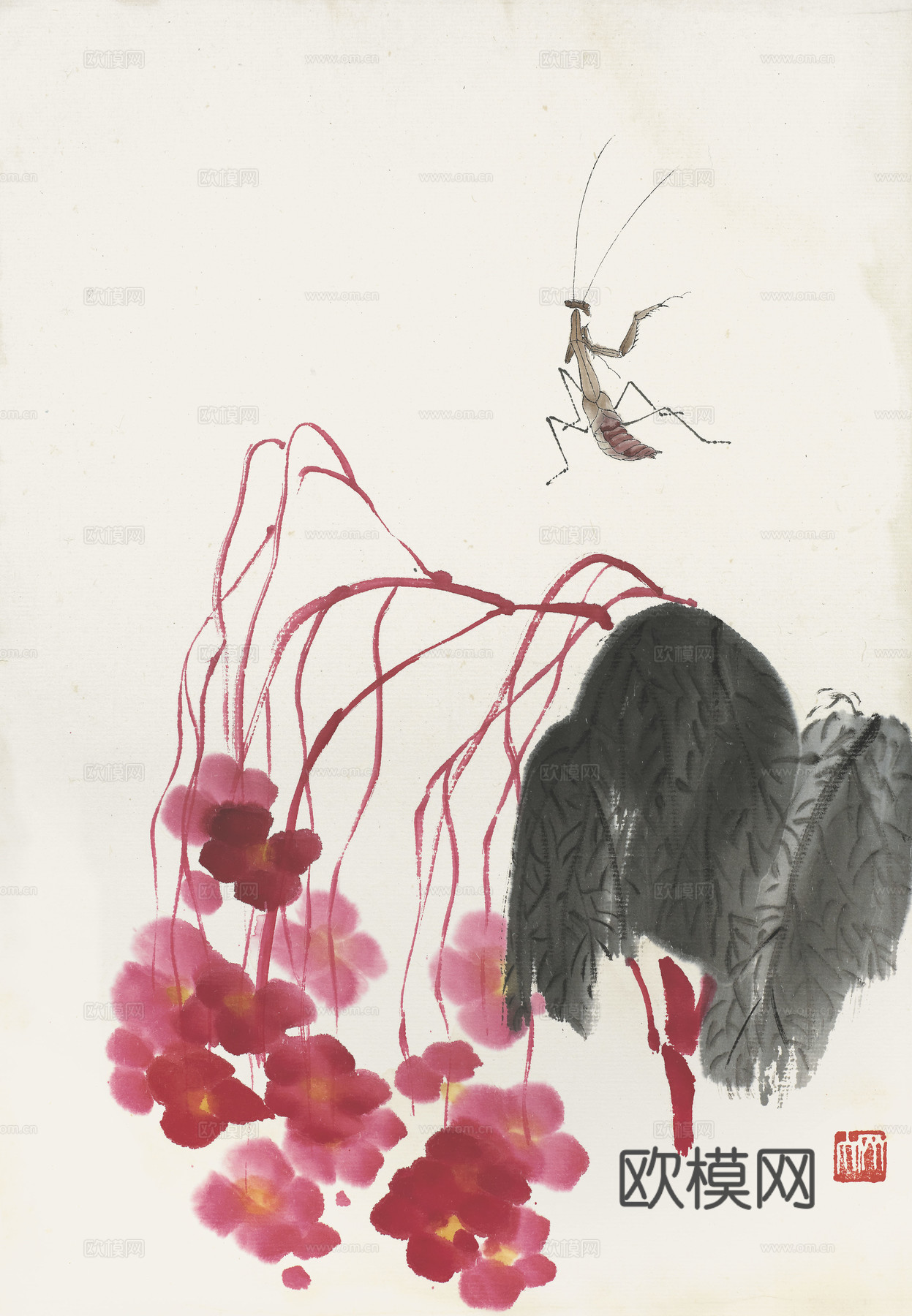 齐白石写意水墨画，近现代水墨画32 (2)