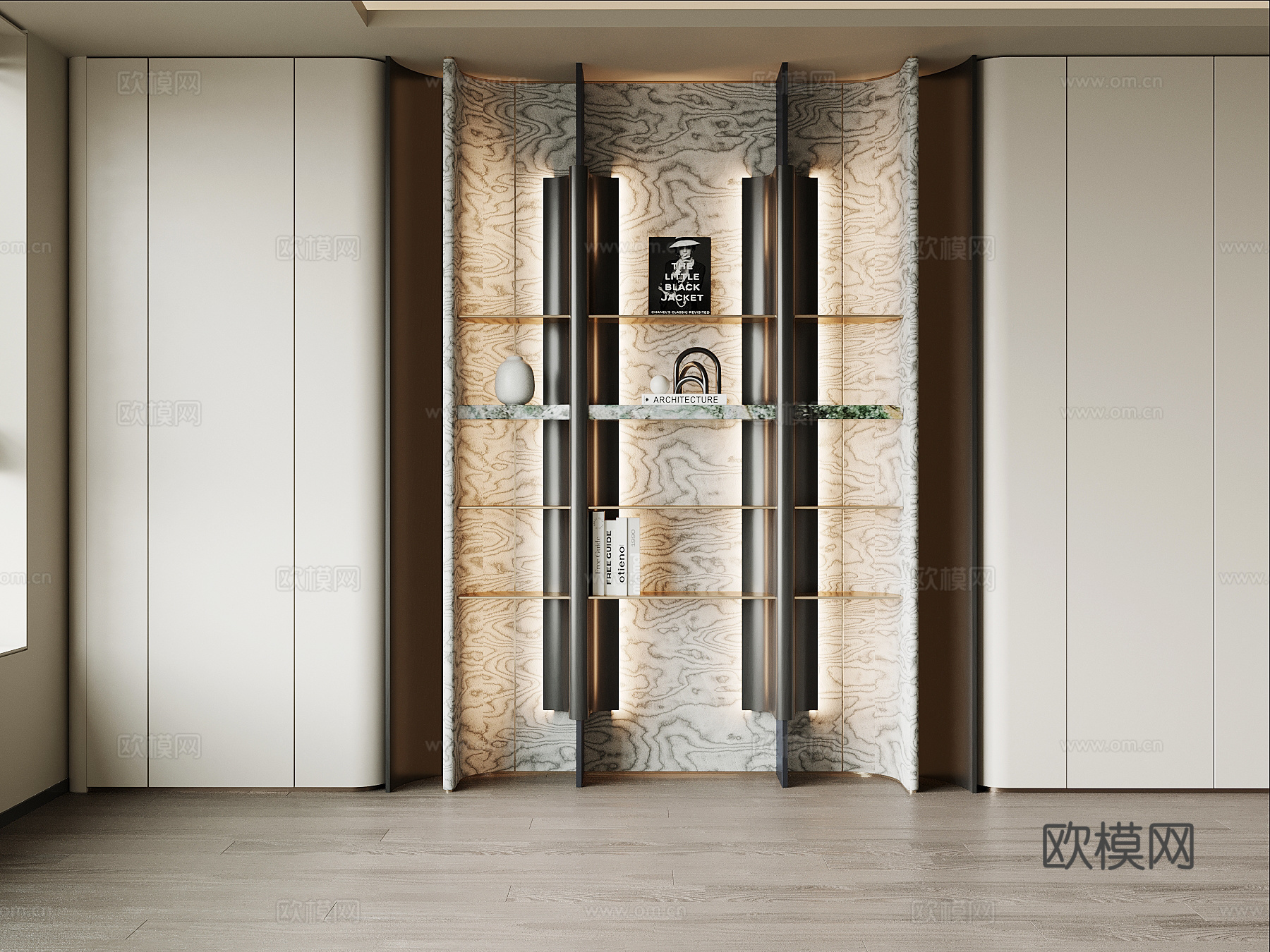 现代书柜su模型