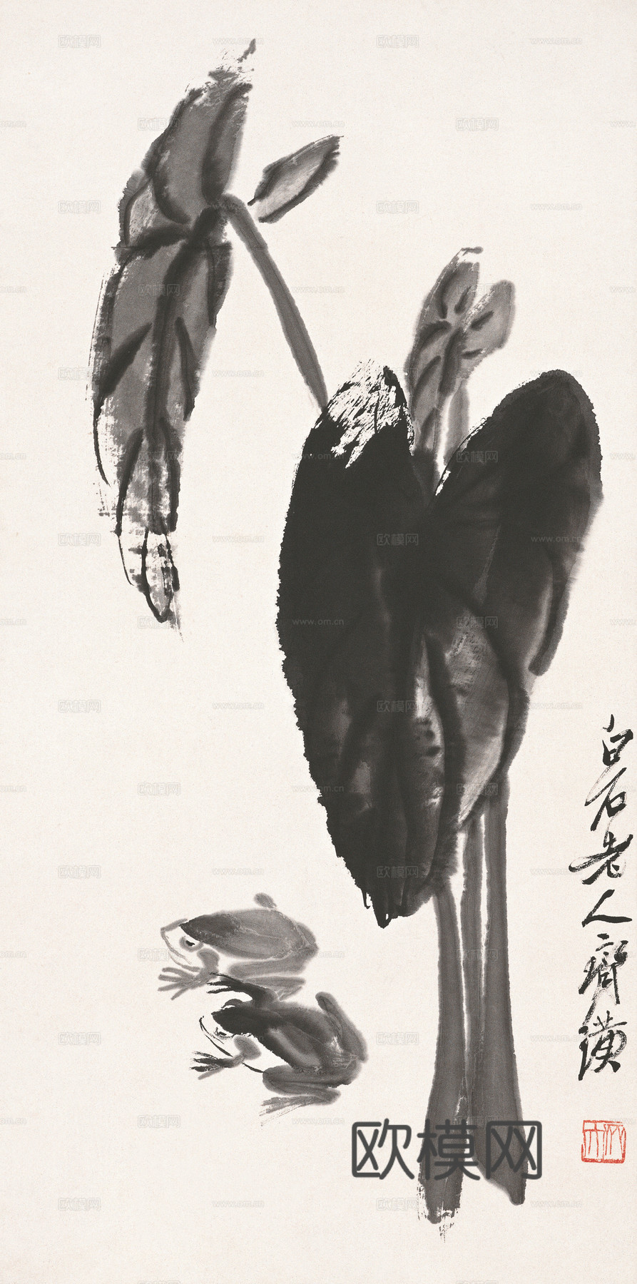 齐白石写意水墨画，近现代水墨画92