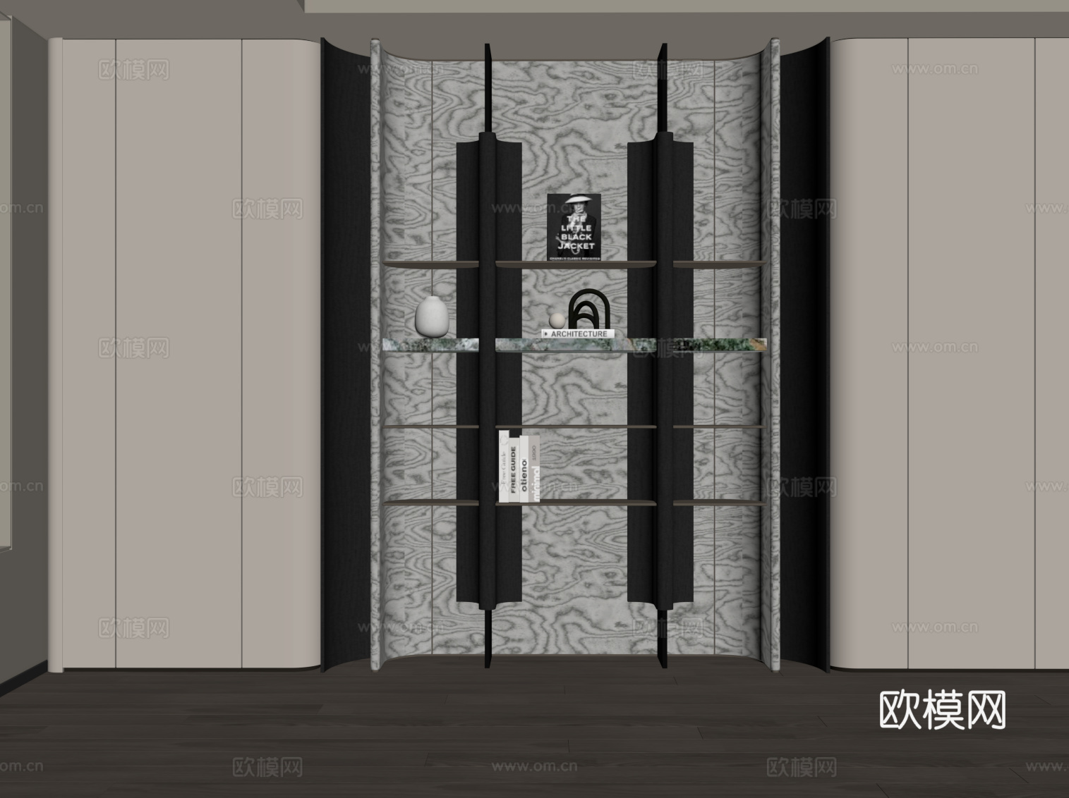 现代书柜su模型