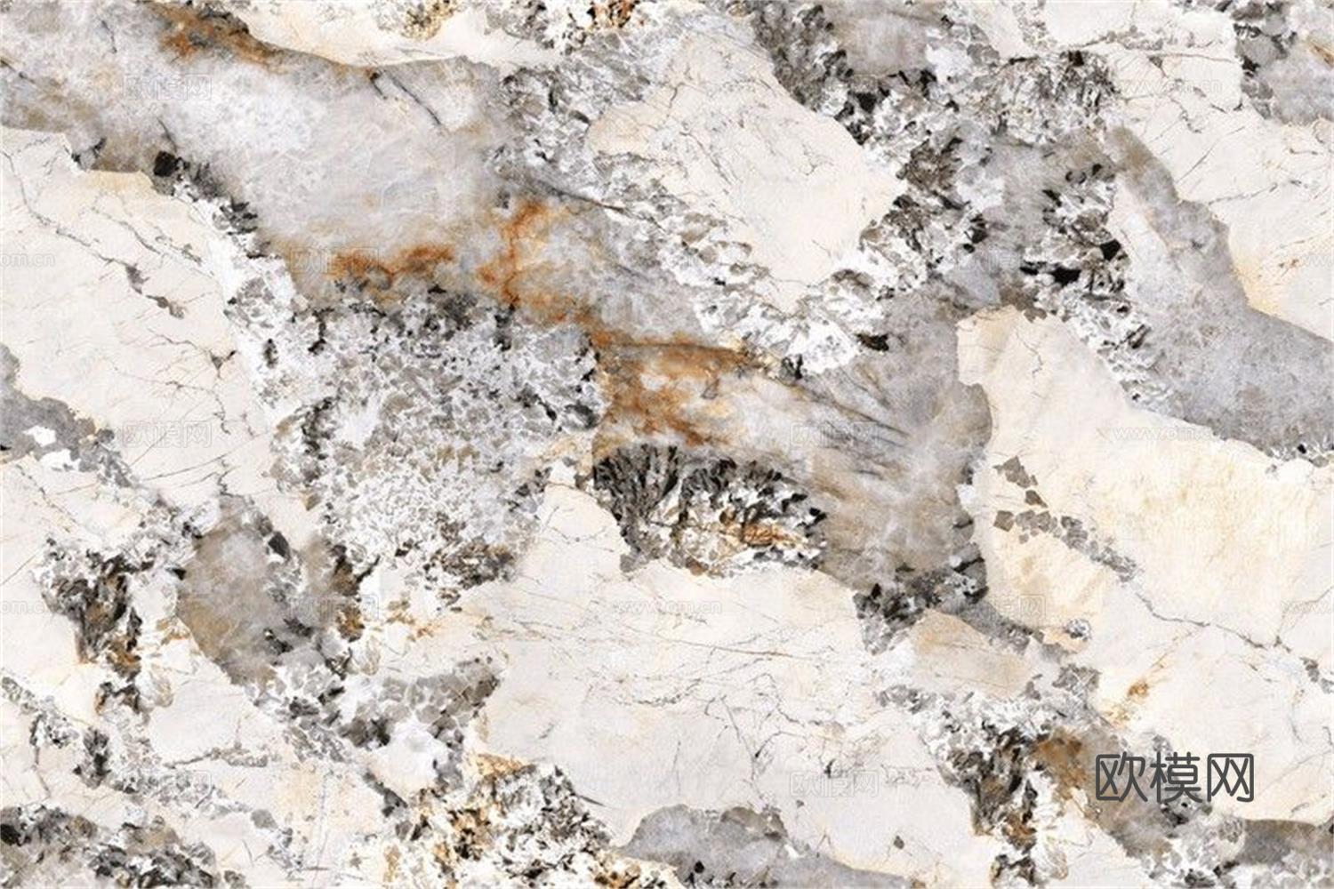 现代轻奢 细纹潘多拉 白色岩板