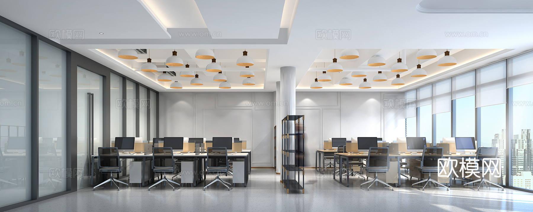 高端办公室 最新全套施工图 效果图合集cad施工图