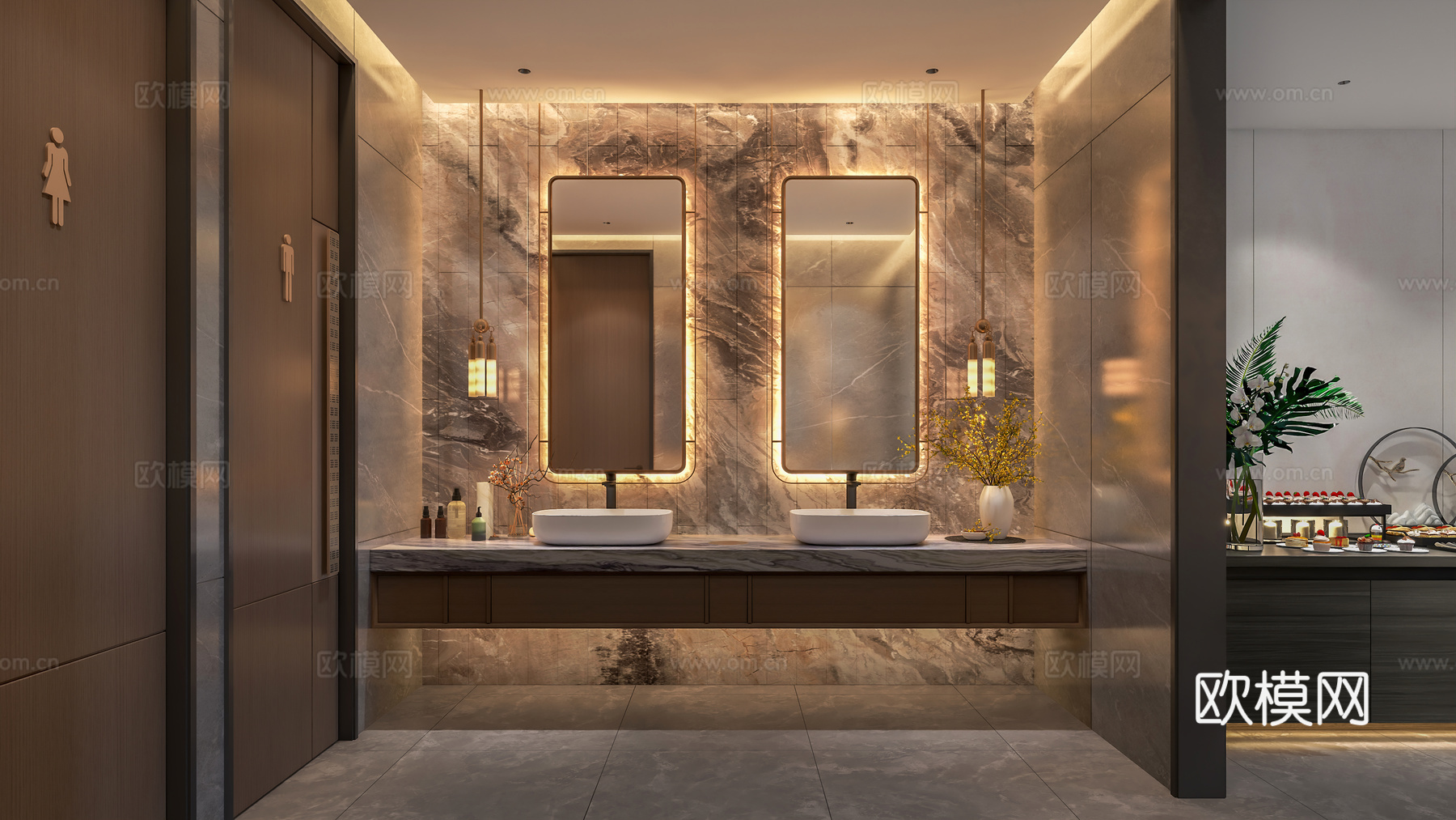 卫生间 现代洗手间 新中式卫生间 洗手间3d模型下载