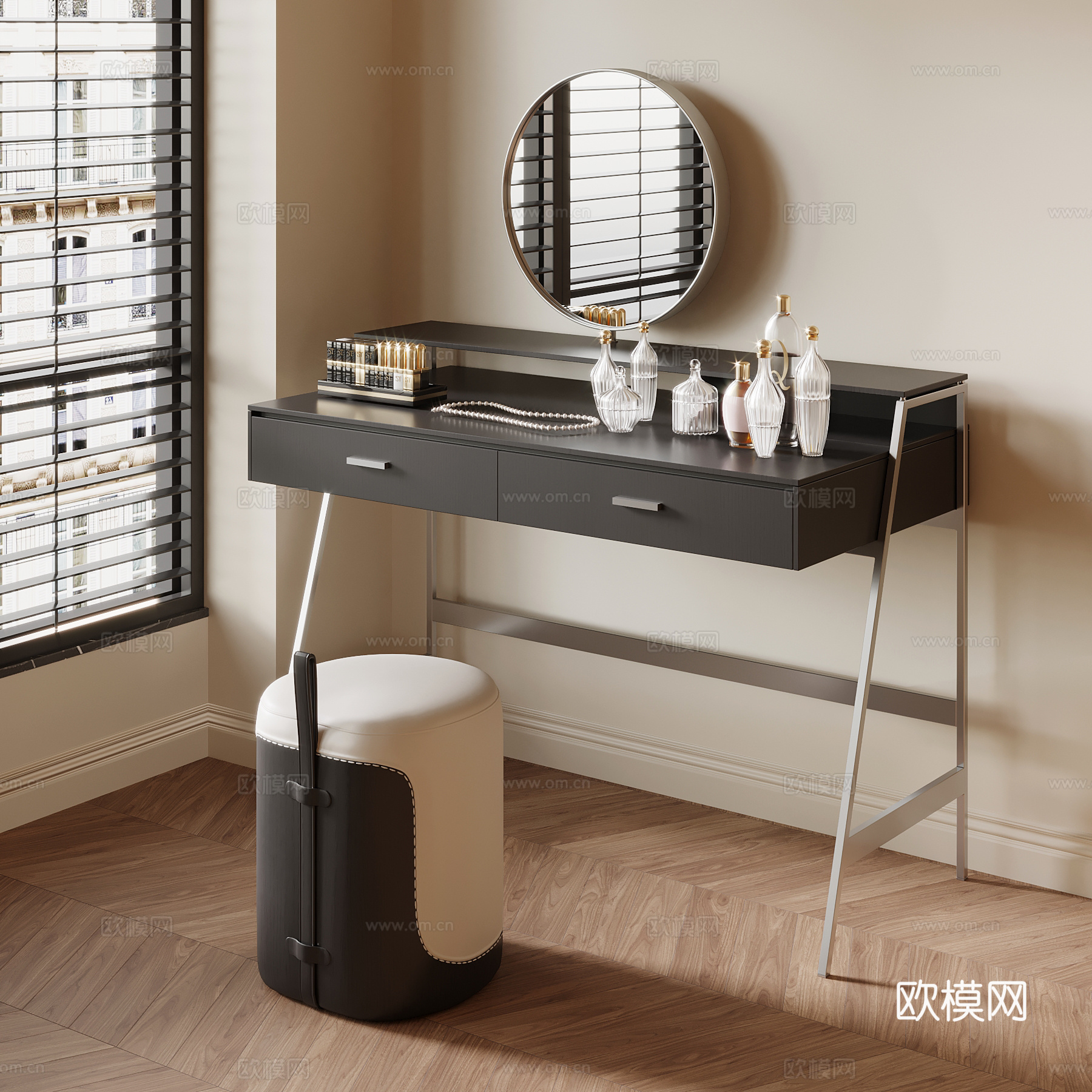 现代法式梳妆台su模型