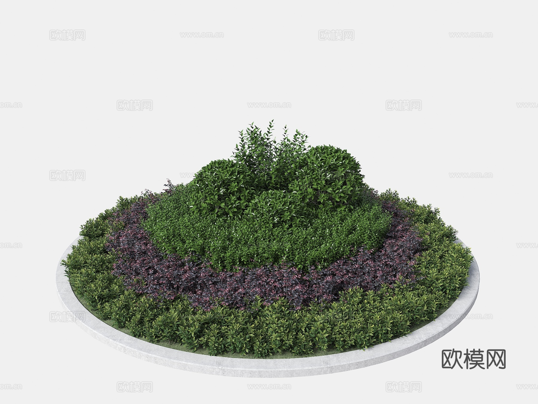 灌木 花坛 组团灌木 绿化带植物 球形植被 球形植物 绿化带su模型