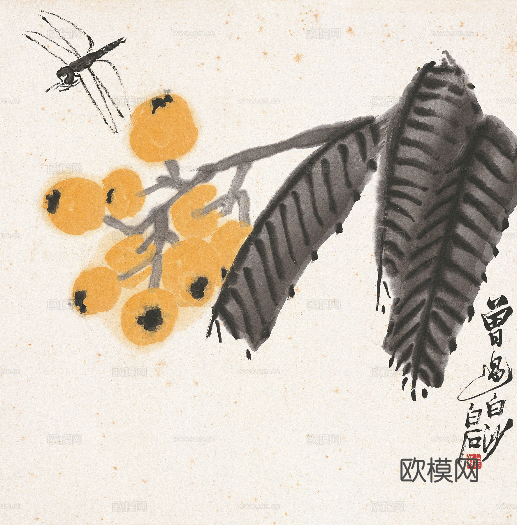 齐白石写意水墨画，近现代水墨画79