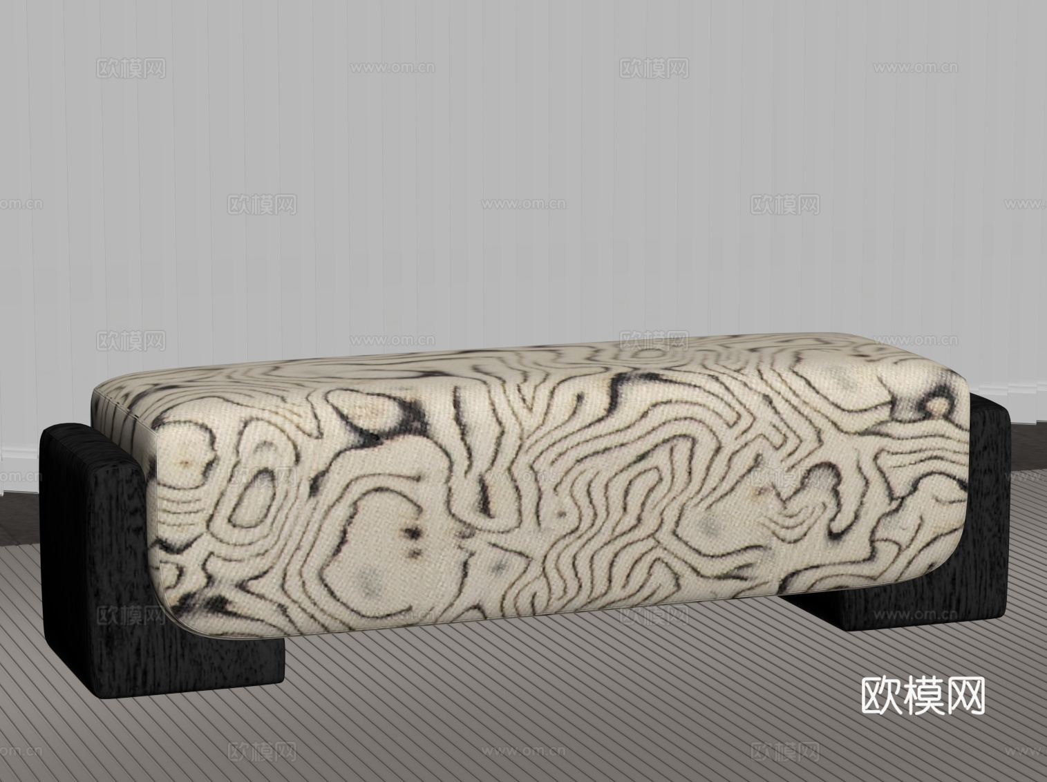 现代意式床尾凳 换鞋凳 沙发凳su模型