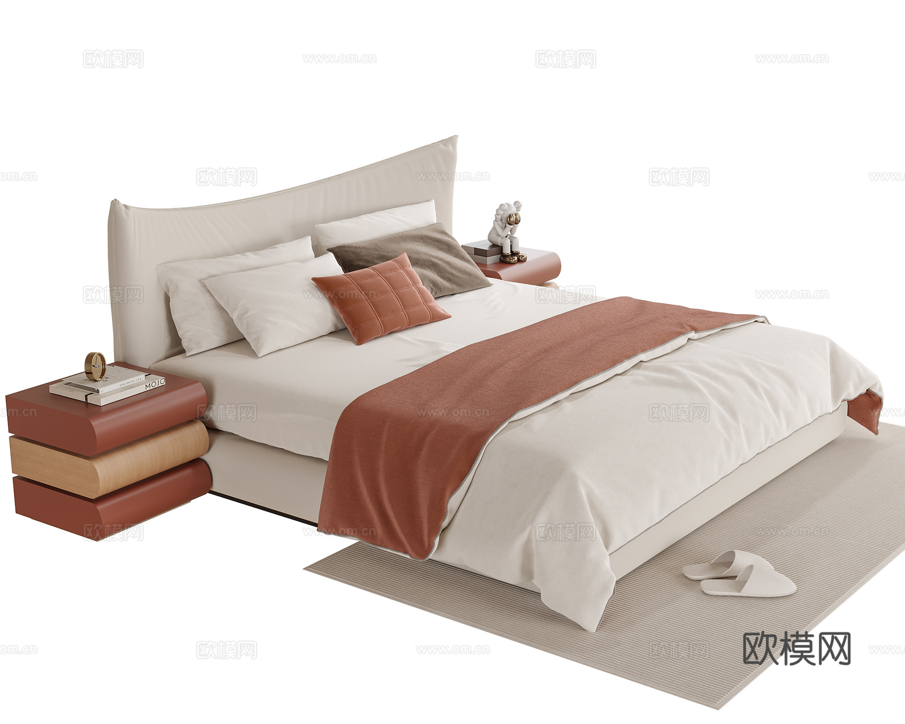 现代儿童床su模型