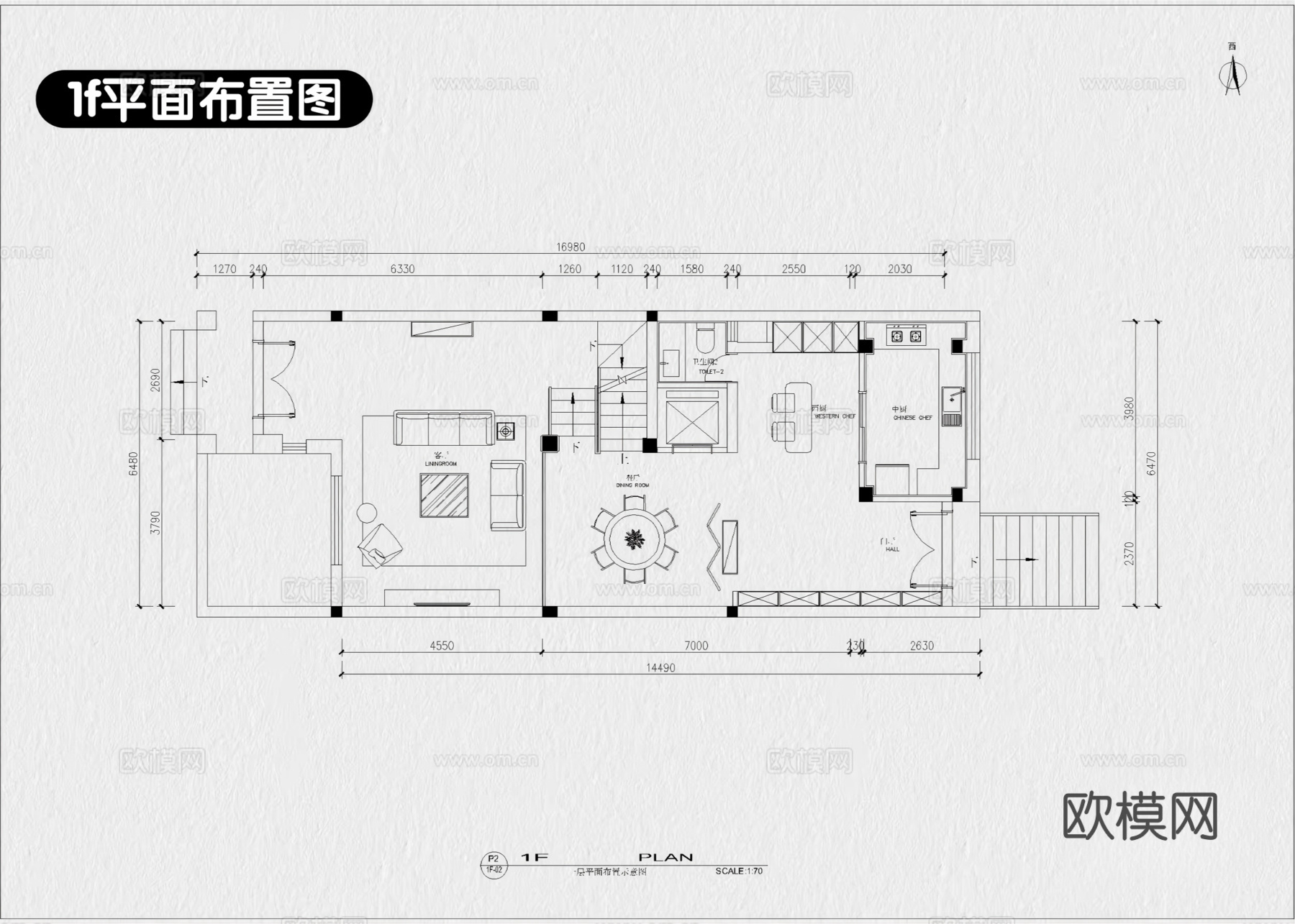 7套中古风家装大平层别墅室内设计CAD施工图效果图cad施工图