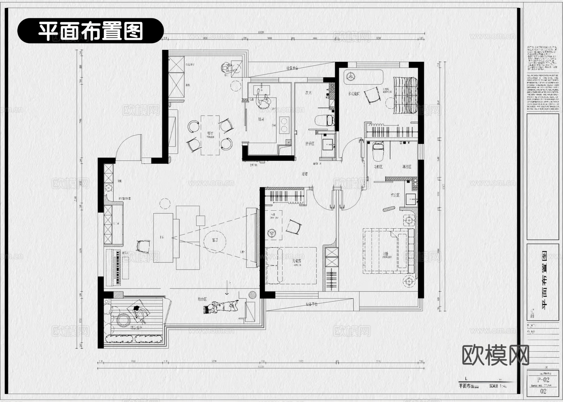 7套中古风家装大平层别墅室内设计CAD施工图效果图cad施工图