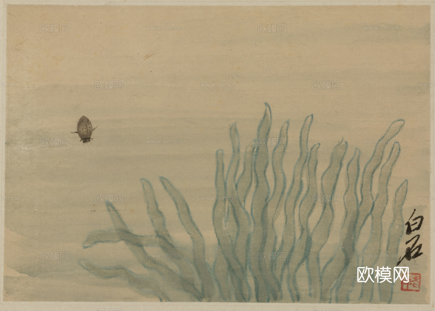 齐白石写意水墨画，近现代水墨画9 (2)