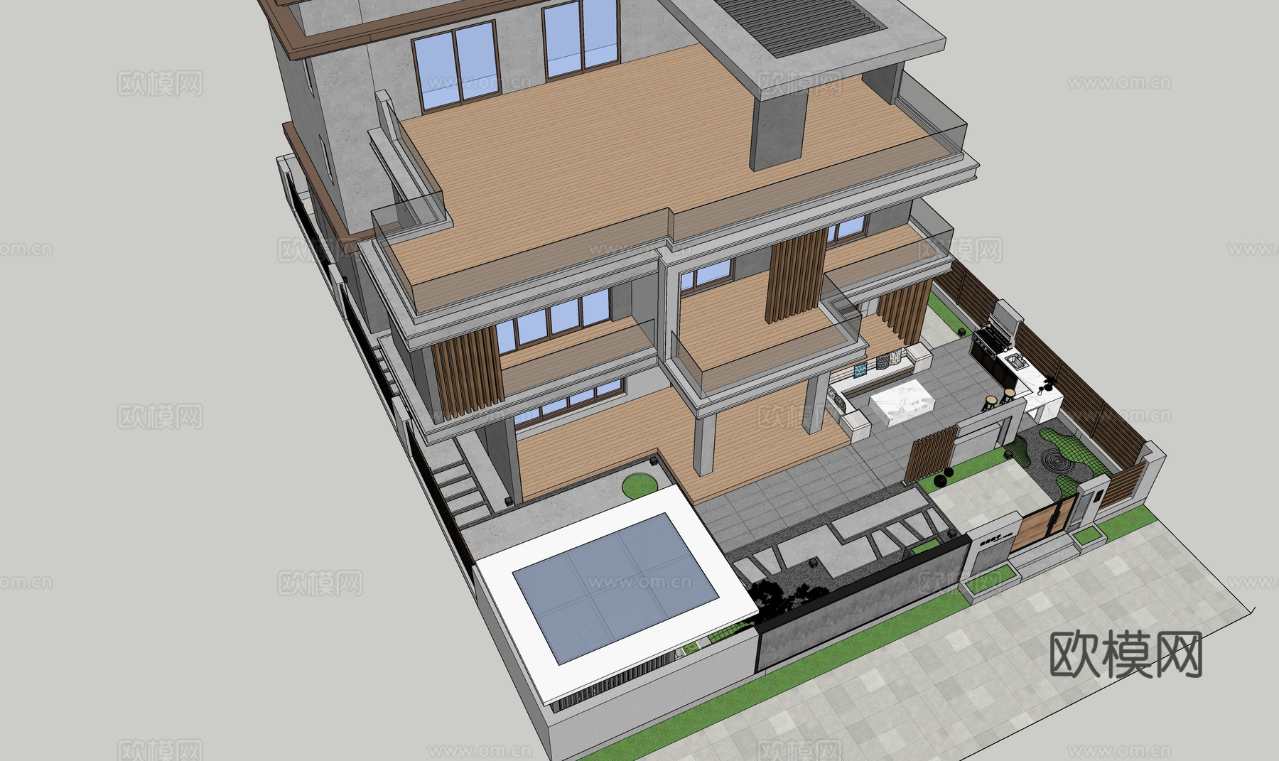 微景观 造景 草坪灯 室内景观 阳光房su模型