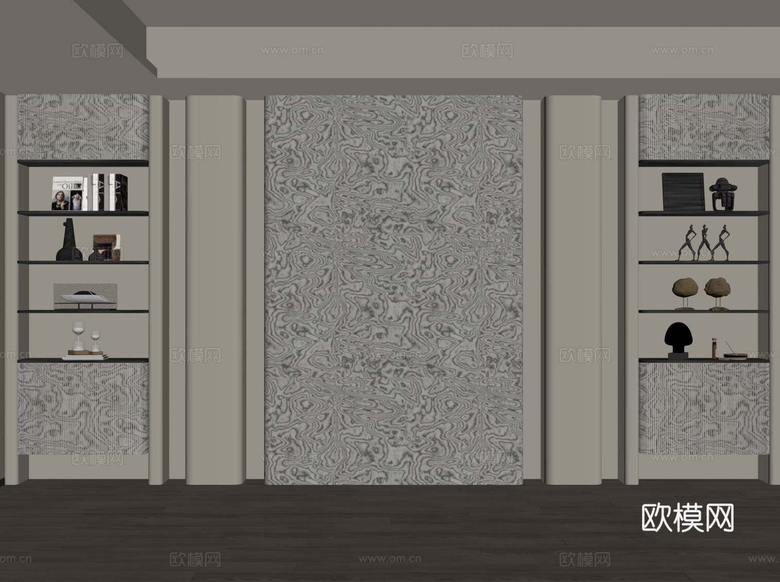 现代书柜 酒柜su模型