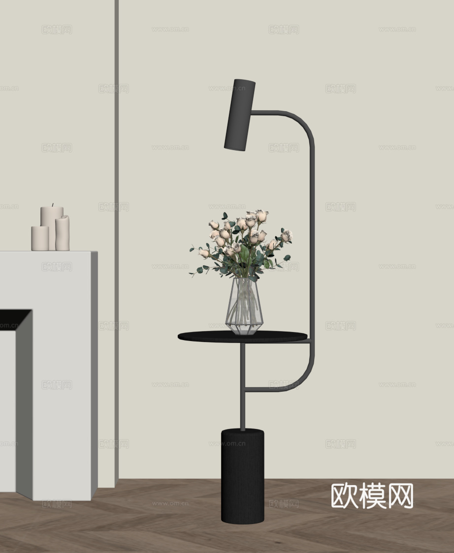 现代意式落地灯su模型