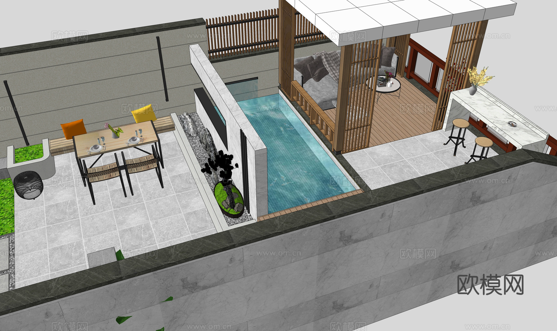 微景观 造景 草坪灯 室内景观 阳光房su模型