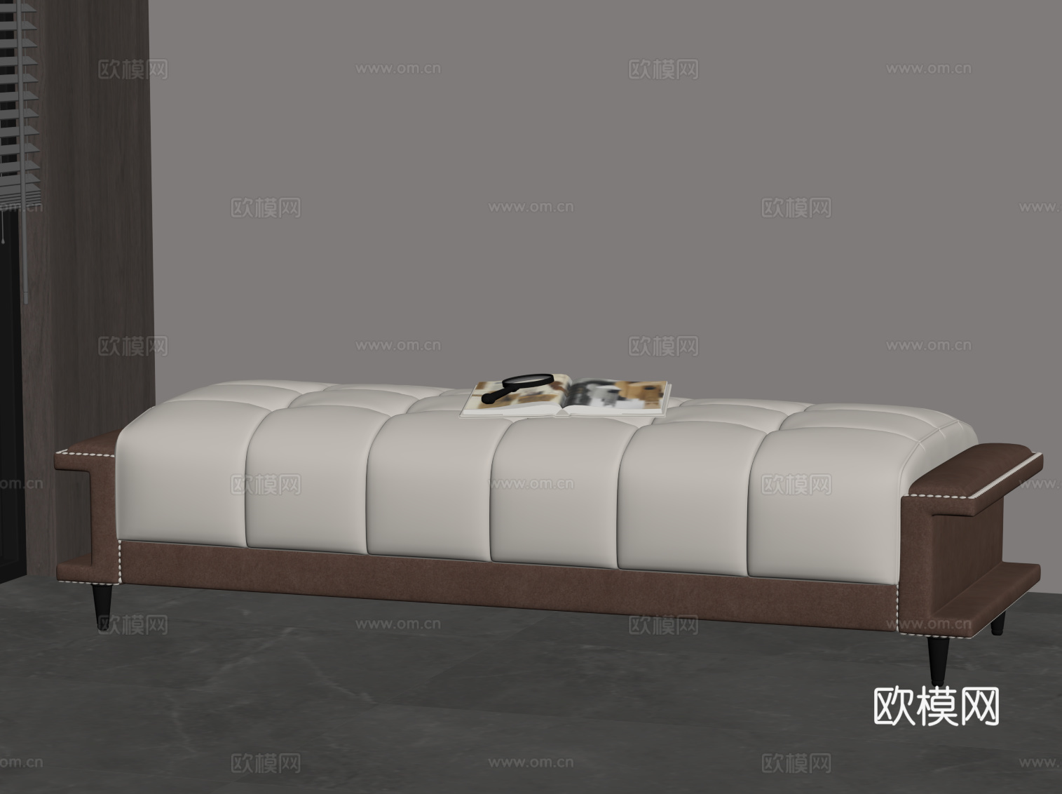 现代意式床尾凳 换鞋凳 沙发凳su模型