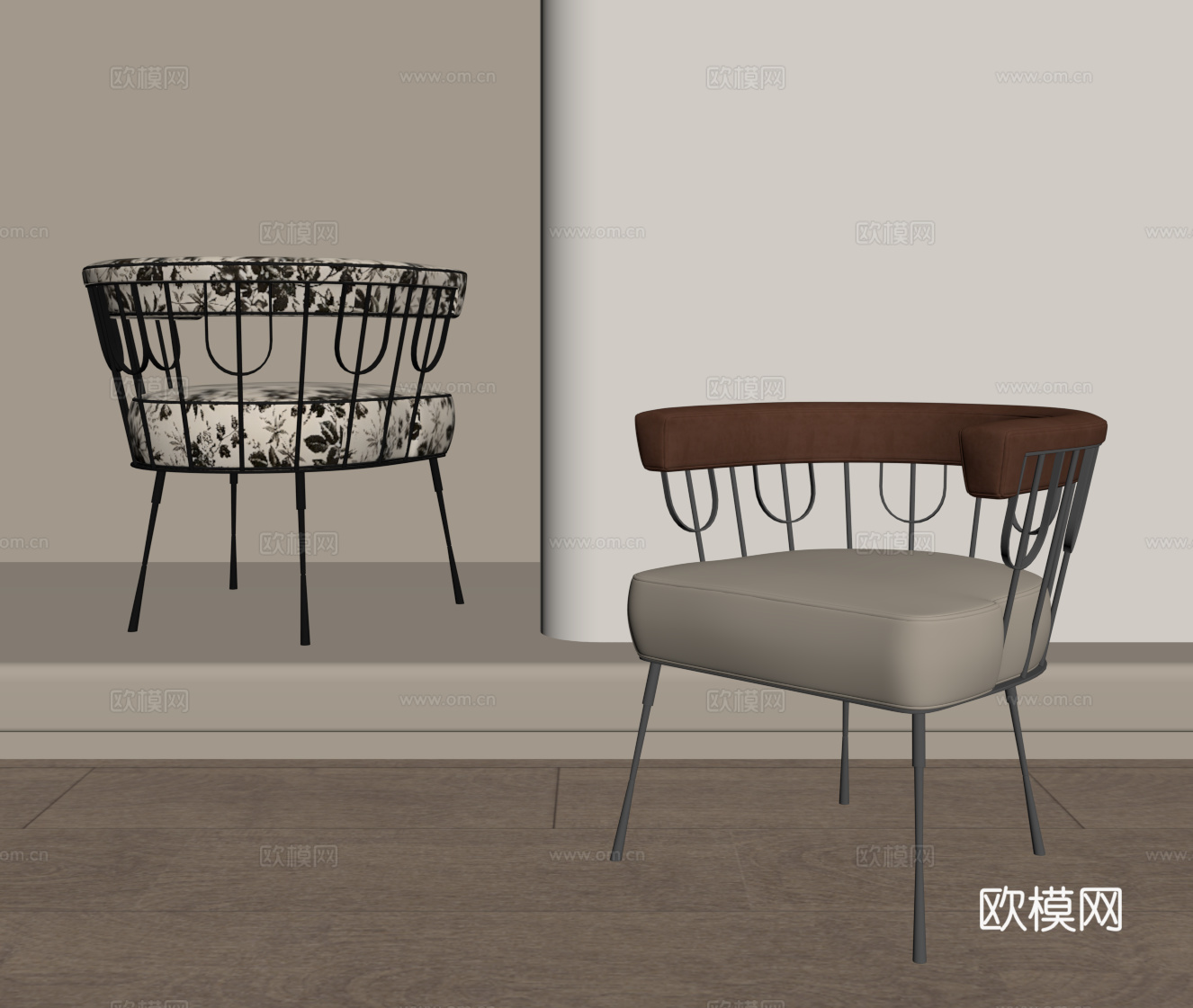 现代法式单椅 休闲椅su模型