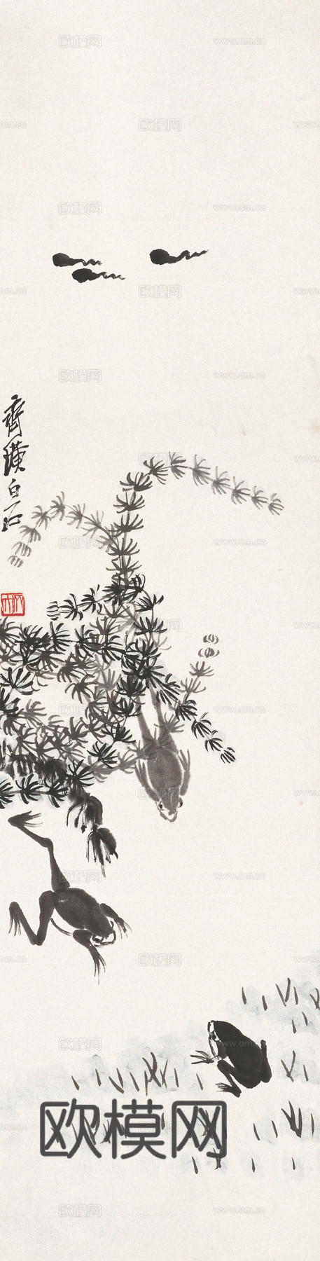 齐白石写意水墨画，近现代水墨画66