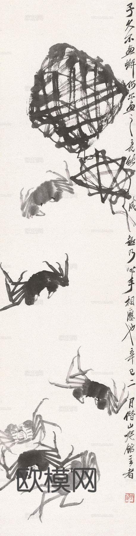 齐白石写意水墨画，近现代水墨画168