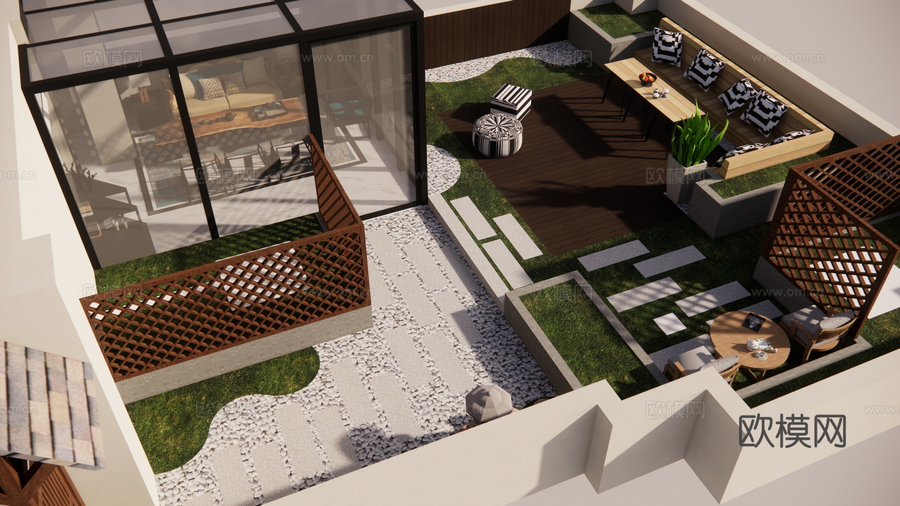 微景观 造景 草坪灯 室内景观 阳光房su模型