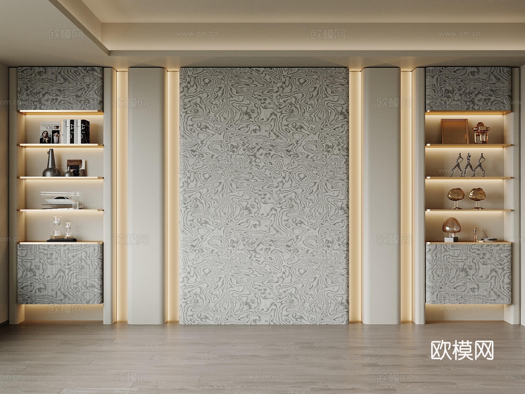 现代书柜 酒柜su模型