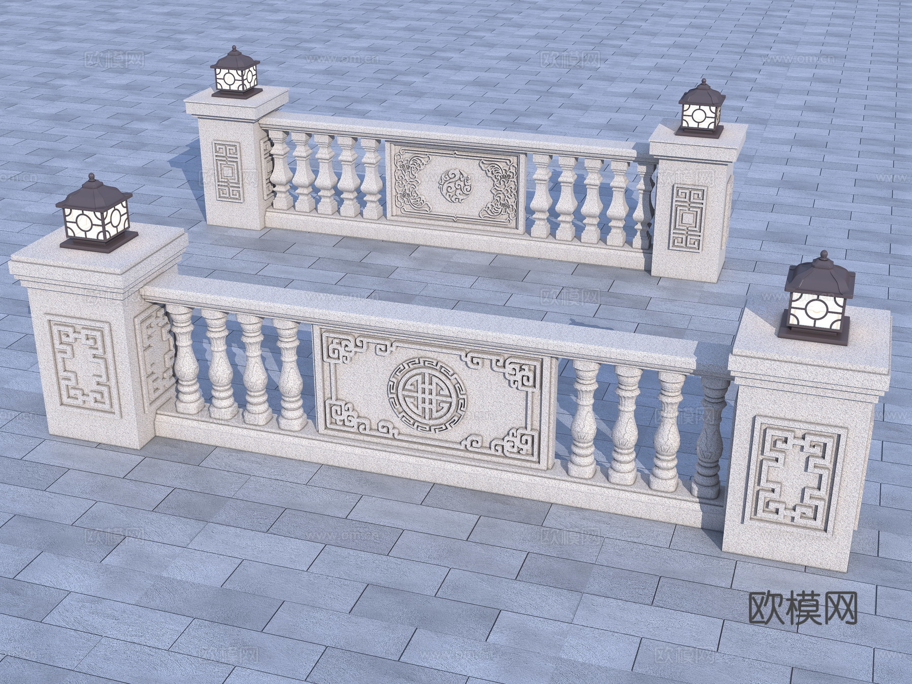 葫芦花瓶 花瓶栏杆 柱灯su模型