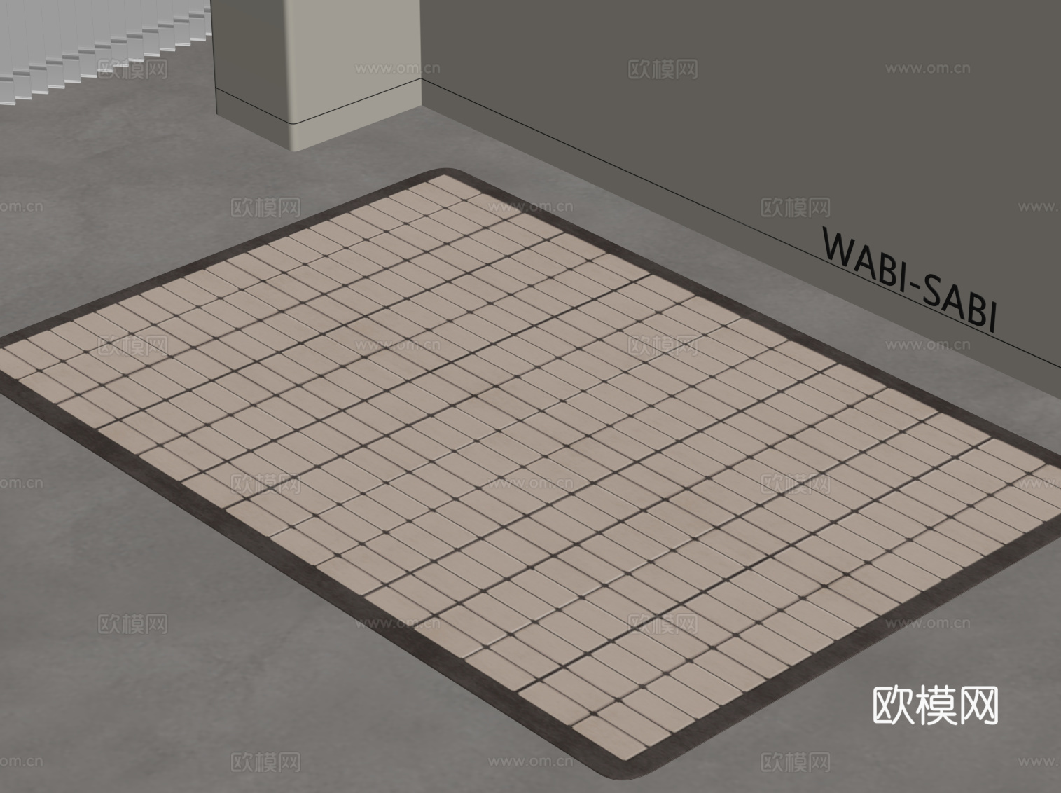 新中式地毯 复古地毯su模型