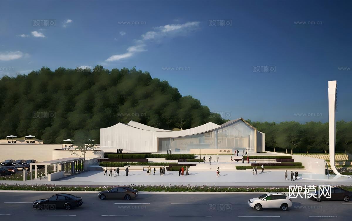 现代游客中心 游客中心建筑su模型