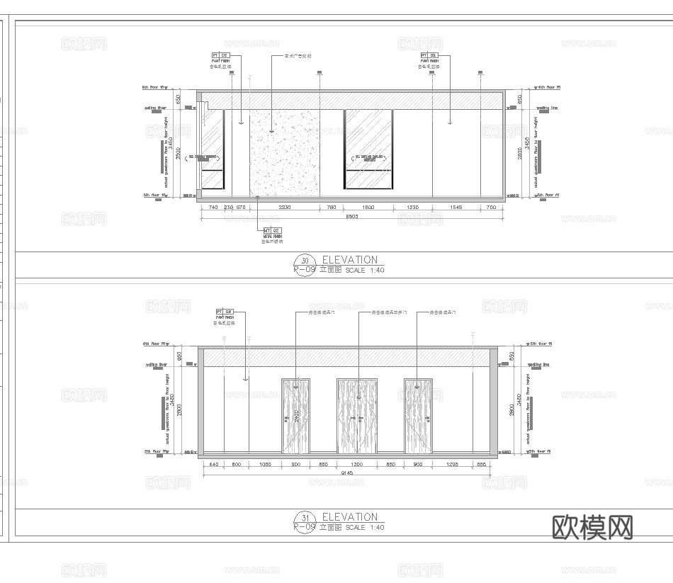 1000平办公室 最新全套施工图合集cad施工图