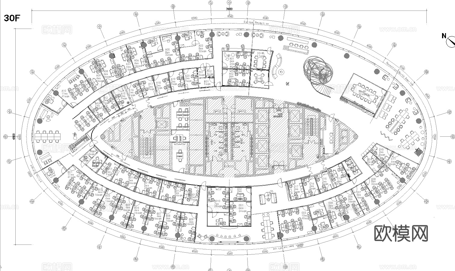 1200平办公室 最新全套施工图合集cad施工图