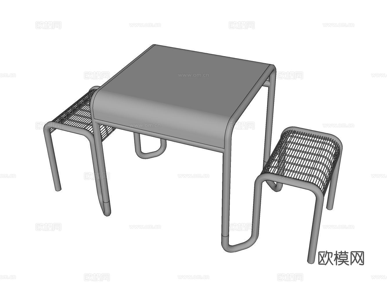 休闲桌椅su模型