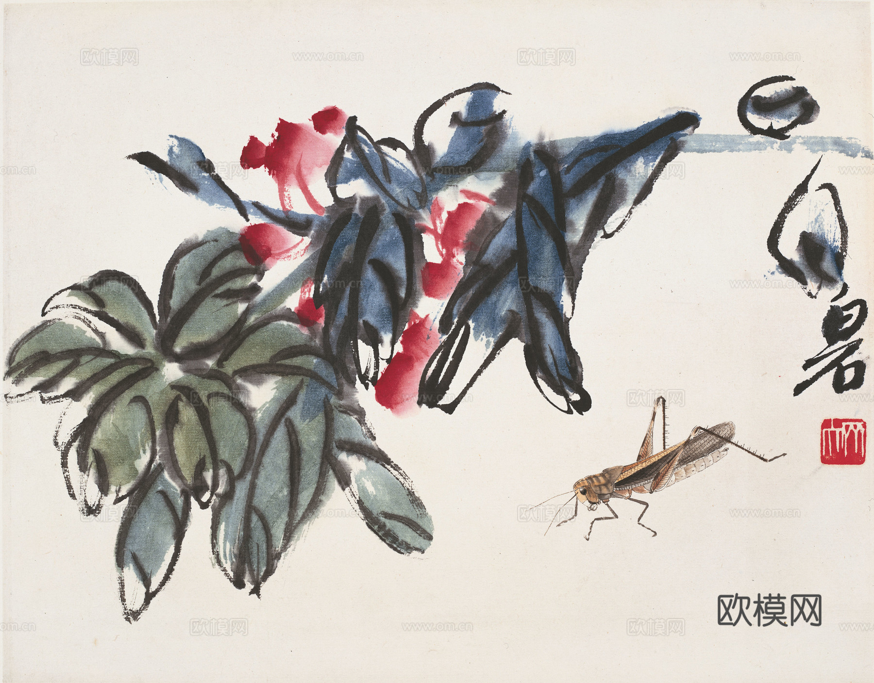 齐白石写意水墨画，近现代水墨画38下载