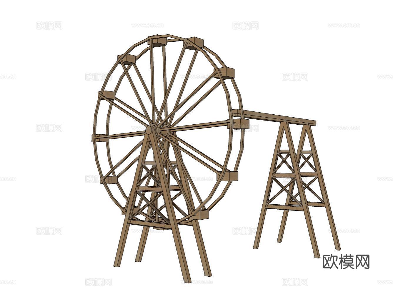 水车su模型