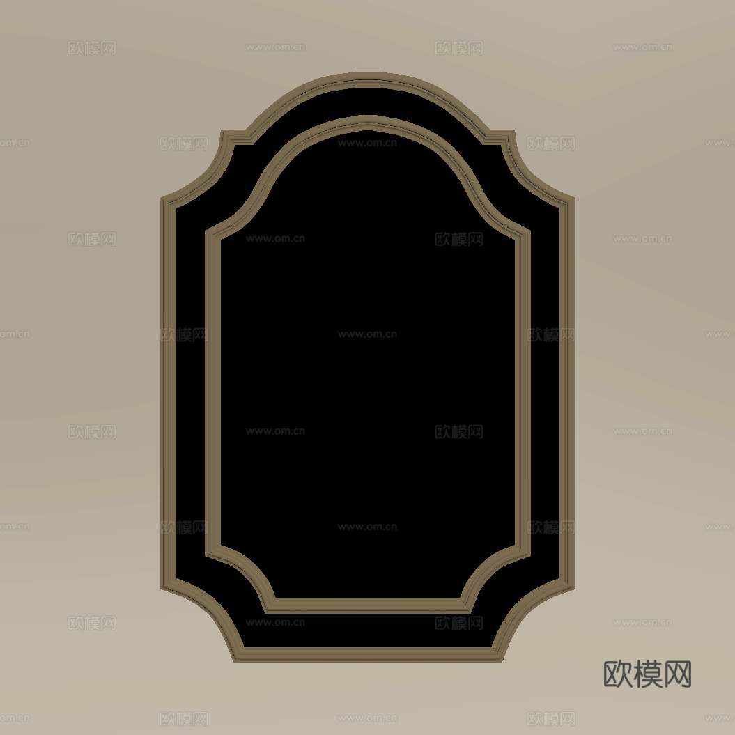 法式复古镜子 化妆镜 梳妆镜su模型