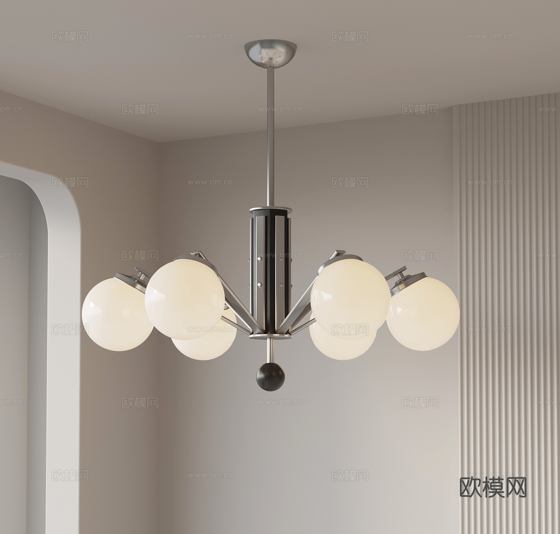 现代意式吊灯 客厅吊灯su模型