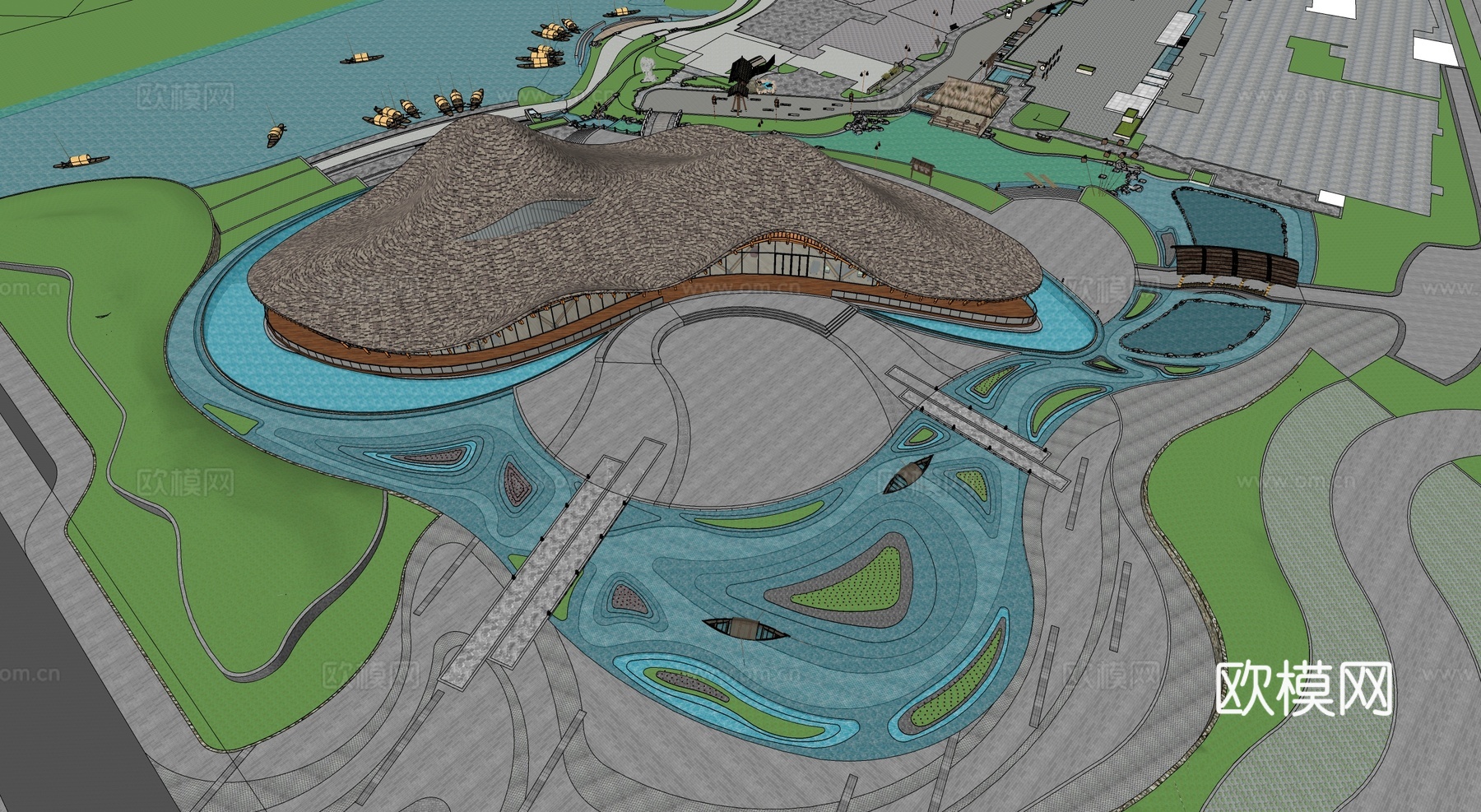 现代游客中心 游客中心建筑su模型