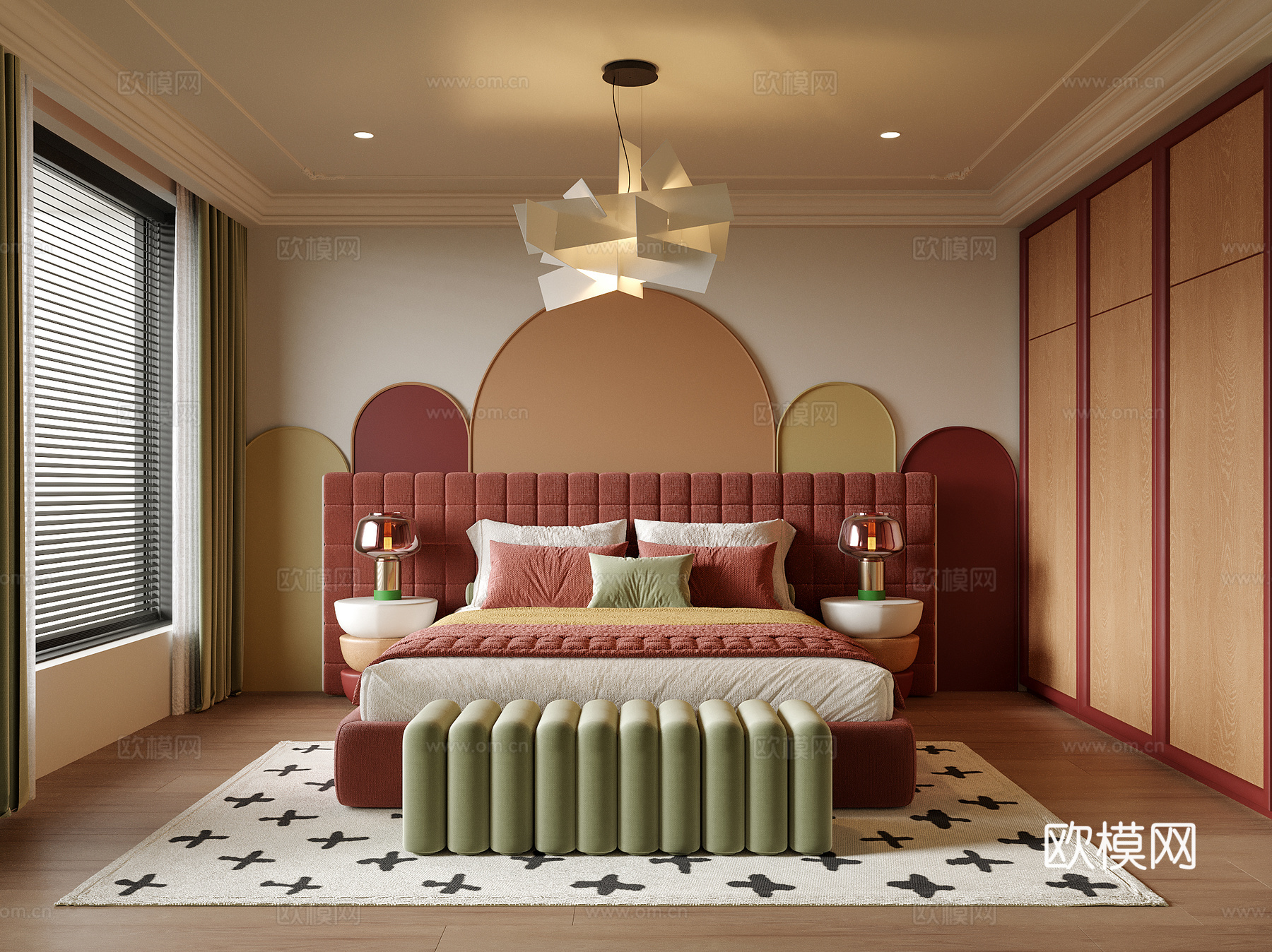 现代女孩房 女儿房 儿童房 卧室su模型