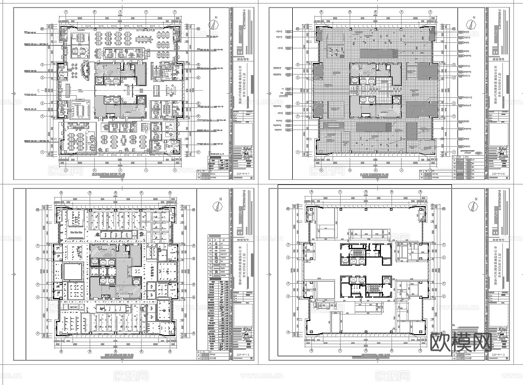 1100平办公室 最新全套施工图 效果图合集cad施工图