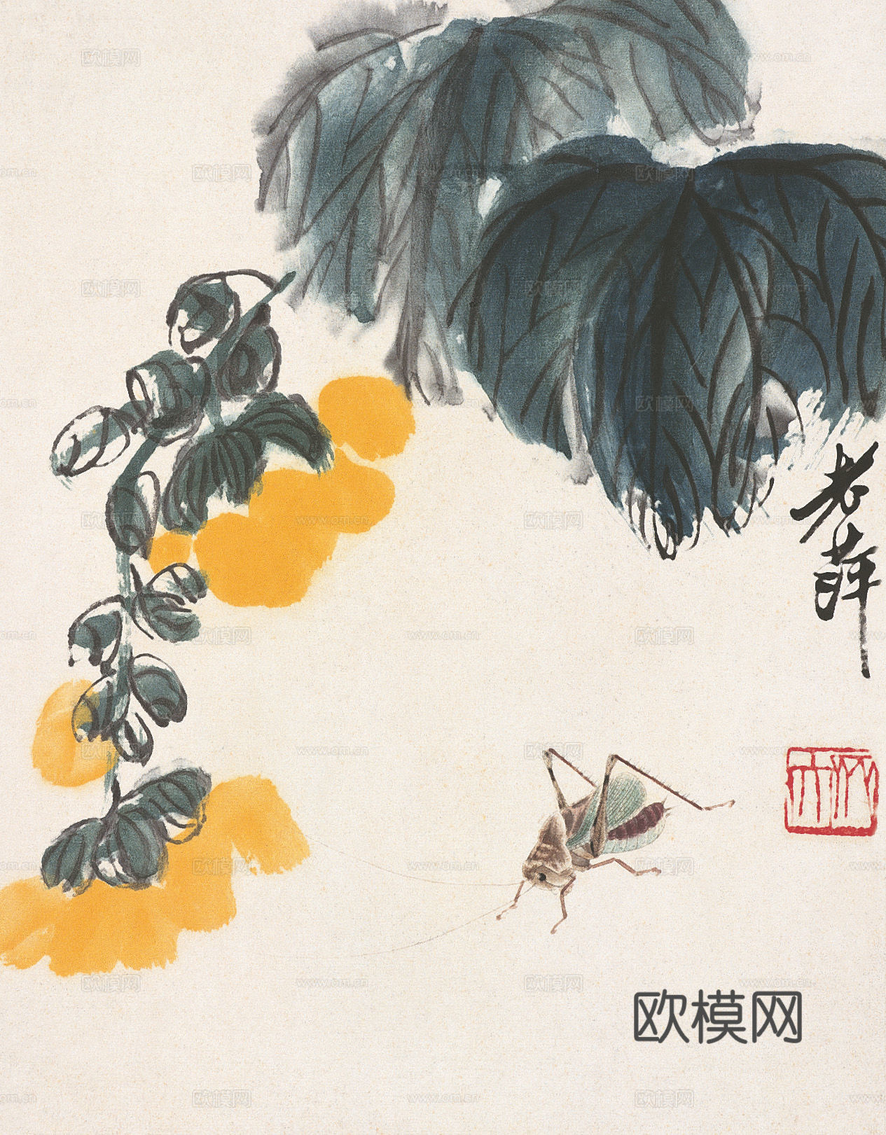 齐白石写意水墨画，近现代水墨画296下载