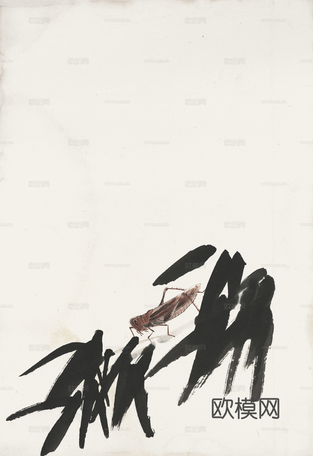 齐白石写意水墨画，近现代水墨画69 (2)