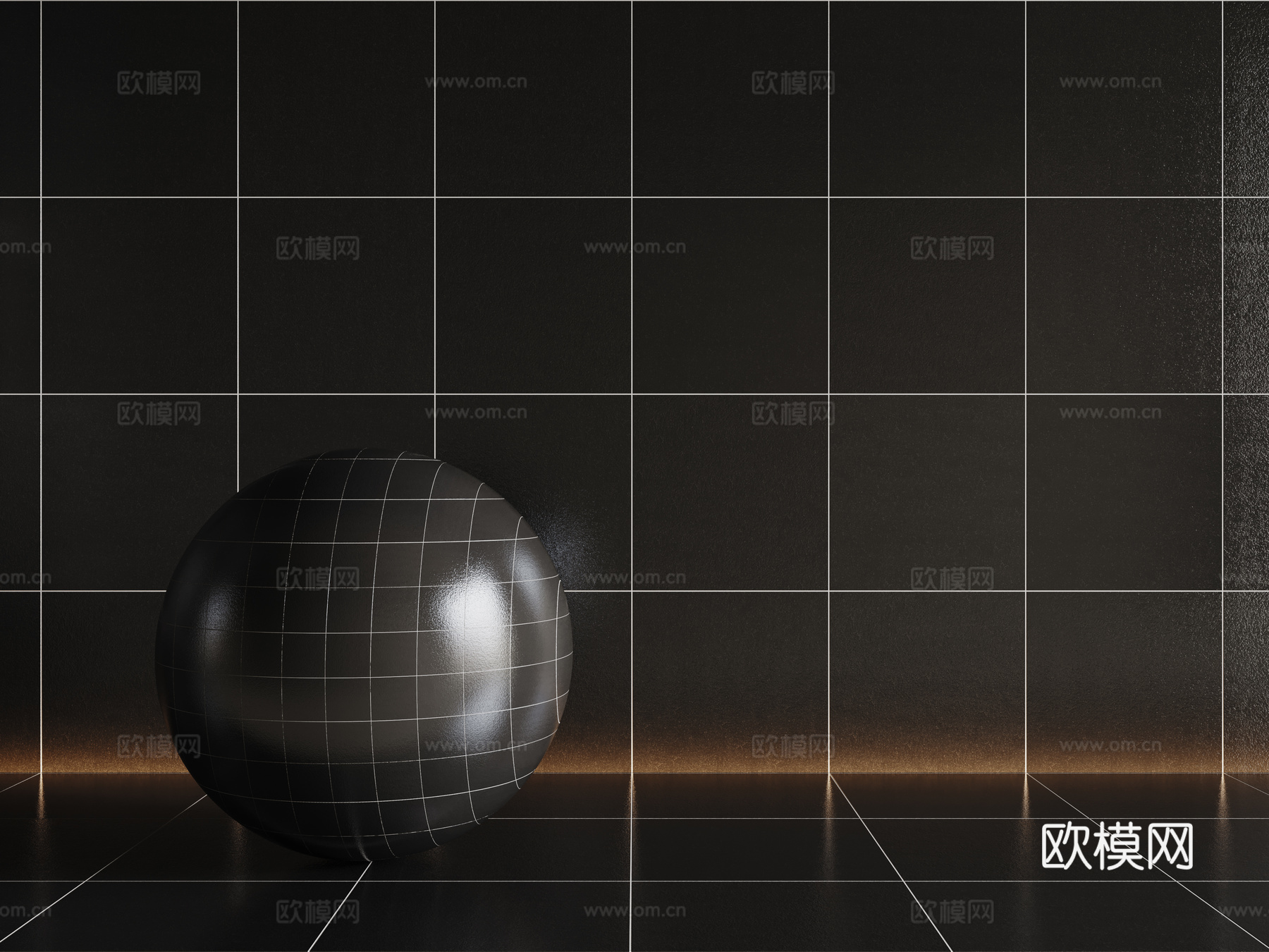 现代黑色瓷砖 厨房瓷砖 洗手间瓷砖 地砖 墙砖su模型